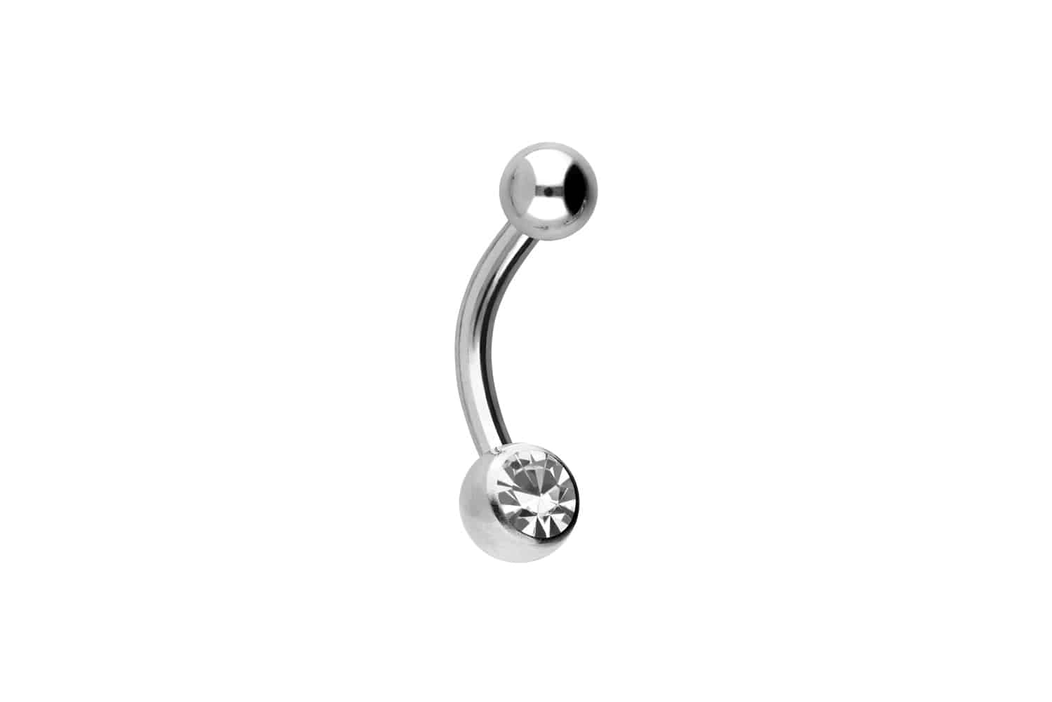 Chirurgenstahl Mini Bananabell Piercing KRISTALL